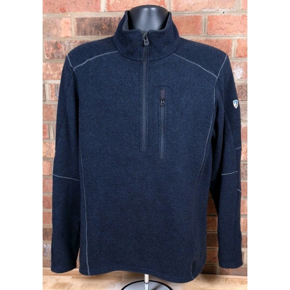 Kuhl Interceptr Fleece Jacket Mens Medium Blue 1/2 Zip Mockneck Hiking Outdoor
